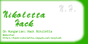 nikoletta hack business card